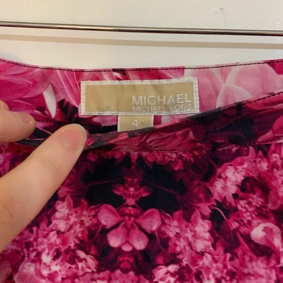 Michael Kors Kew Garden Pink Flower Skirt - Picture 2 of 4